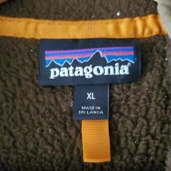 PATAGONIA Retro Pile Fleece Green Brown Half Zip Pullover - Picture 4 of 13